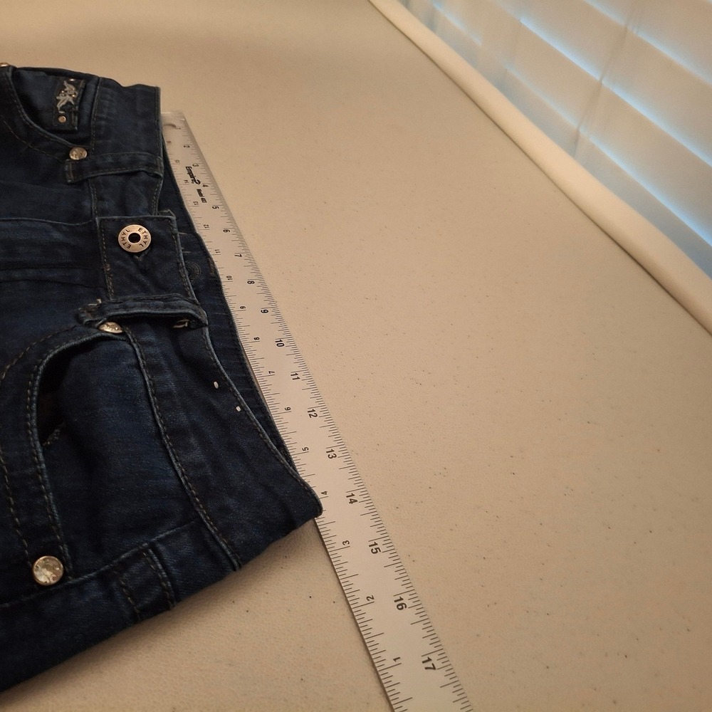 Ethyl Classic Denim Capri Pants Size 6 Embellished Pockets Dark Wash - Picture 9 of 10